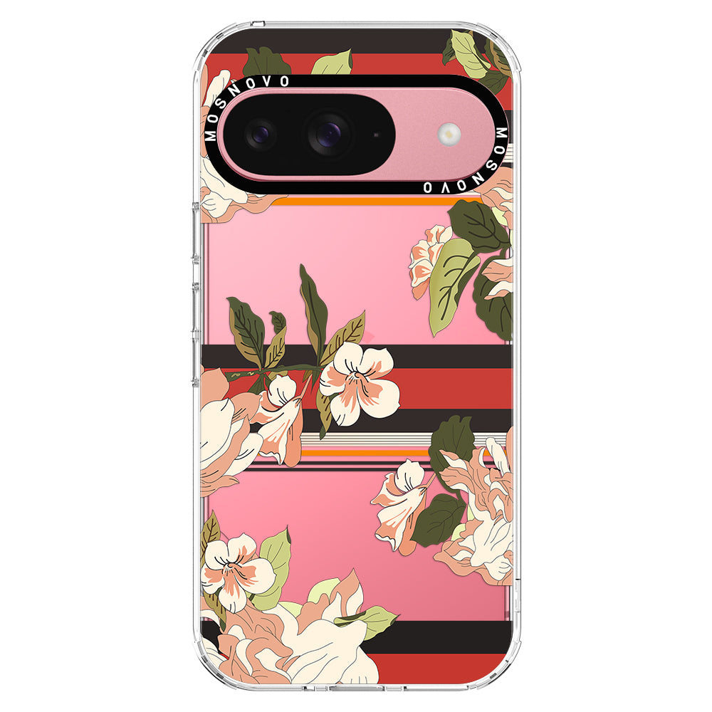 Classic Stripes Floral Phone Case - Google Pixel 9 Case