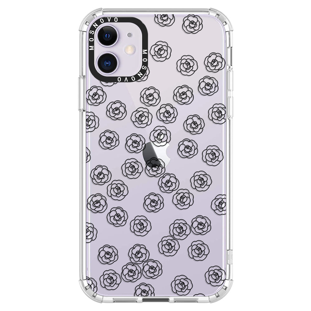 Linear Camelia Flower Phone Case - iPhone 11 Case