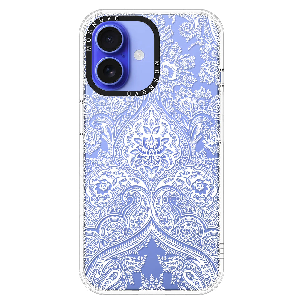 White Damask Phone Case - iPhone 16 Case - MOSNOVO