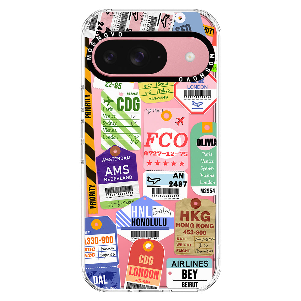 Air Ticket Labels Phone Case - Google Pixel 9 Case