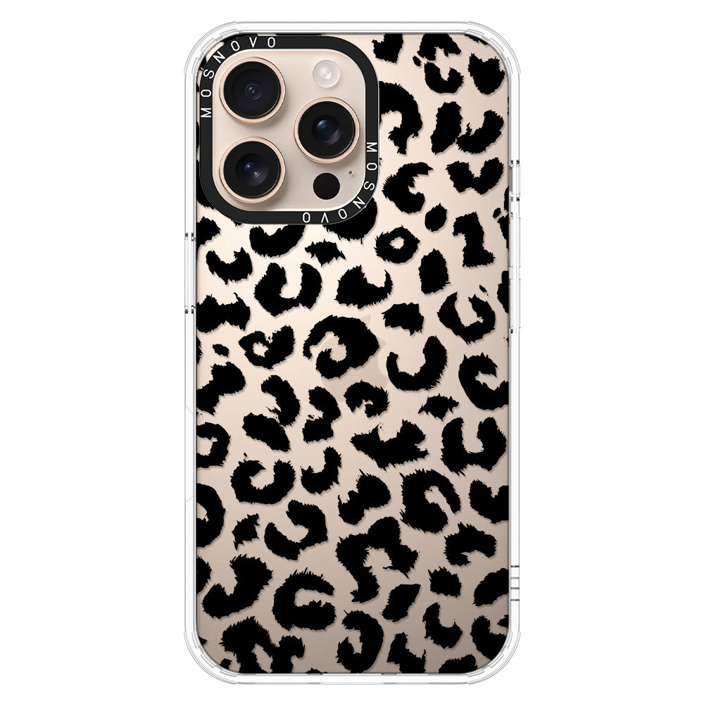 Black Leopard Phone Case - iPhone 16 Pro Max Case - MOSNOVO