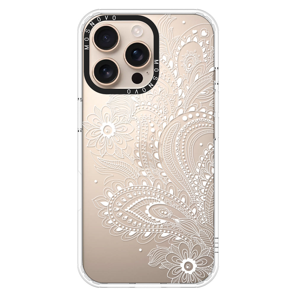 Aesthetic Flower Henna Phone Case - iPhone 16 Pro Max Case - MOSNOVO