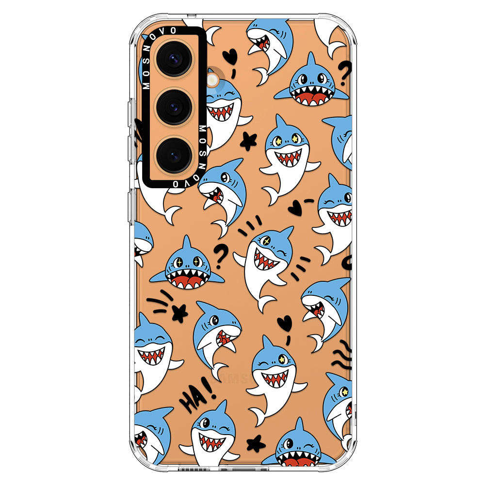 Cute Sharks Phone Case - Samsung Galaxy S24 Plus Case