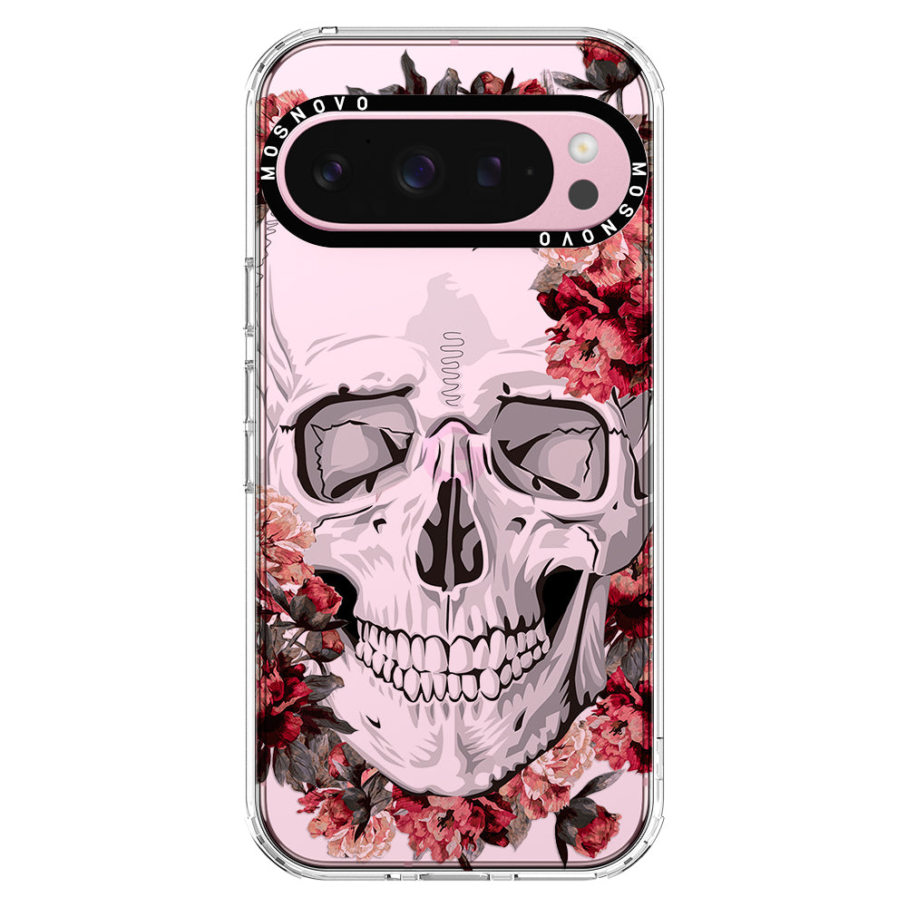 Red Flower Skull Phone Case - Google Pixel 9 Pro Case