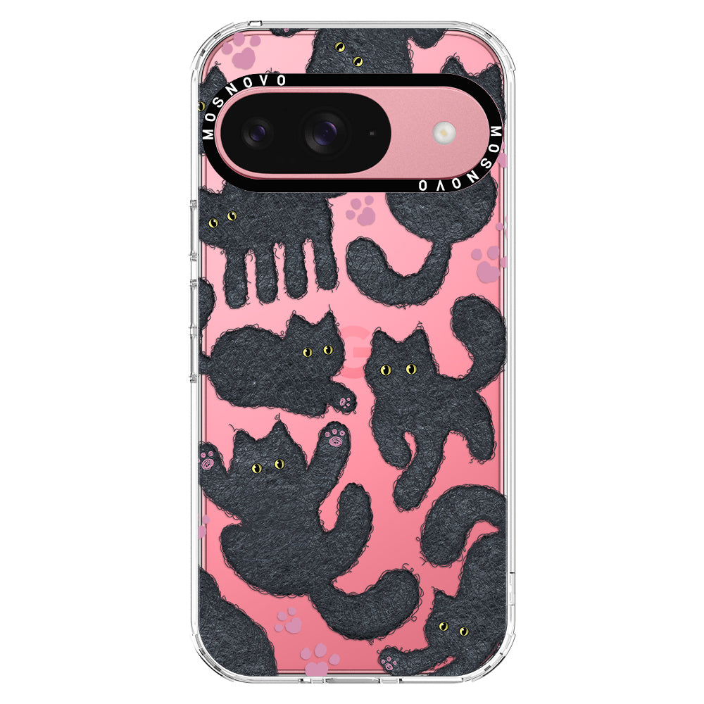 Black Furry Cat Phone Case - Google Pixel 9 Case