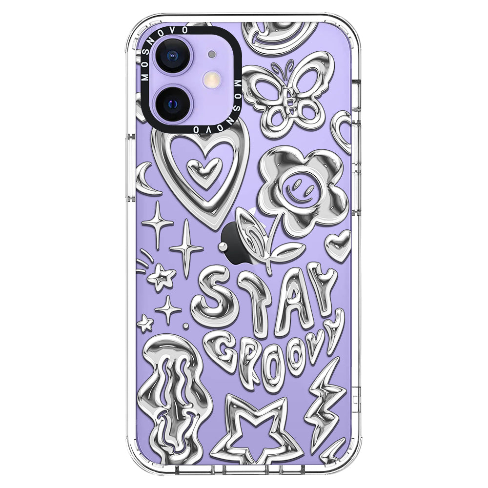 Silver Chrome Art (Flat Print) Phone Case - iPhone 12 Case