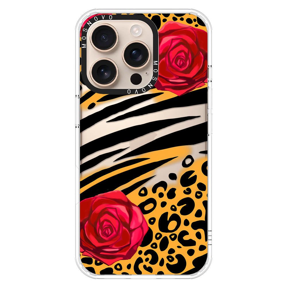 Wild Floral Leopard Phone Case - iPhone 16 Pro Case - MOSNOVO