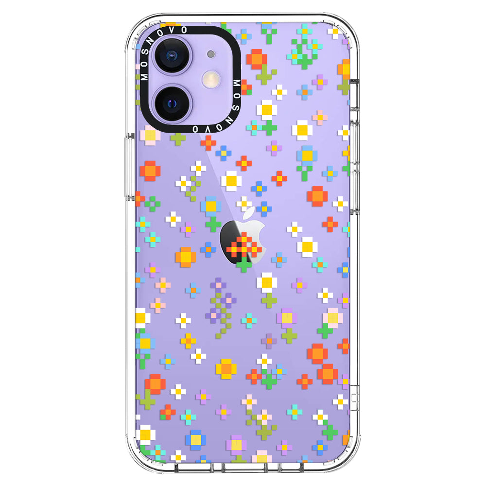 Pixel-Floral Phone Case - iPhone 12 Mini Case