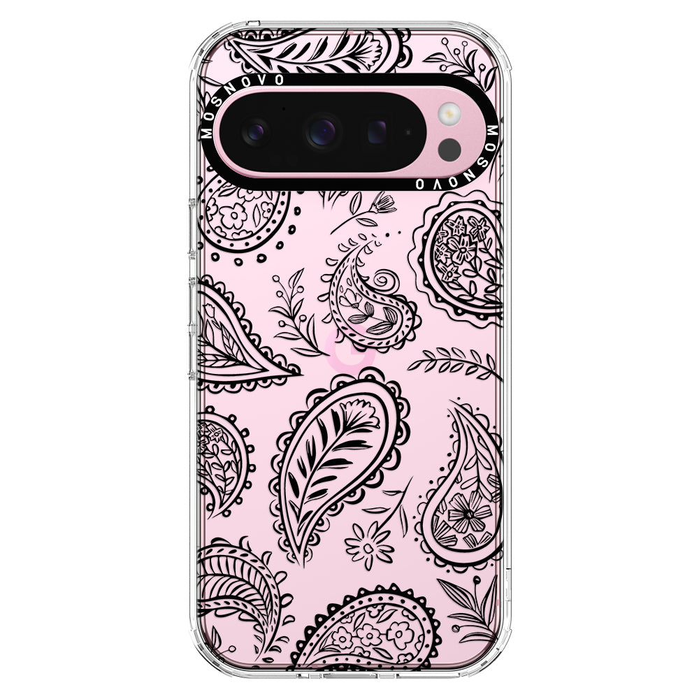 Black Paisley Phone Case - Google Pixel 9 Pro XL Case