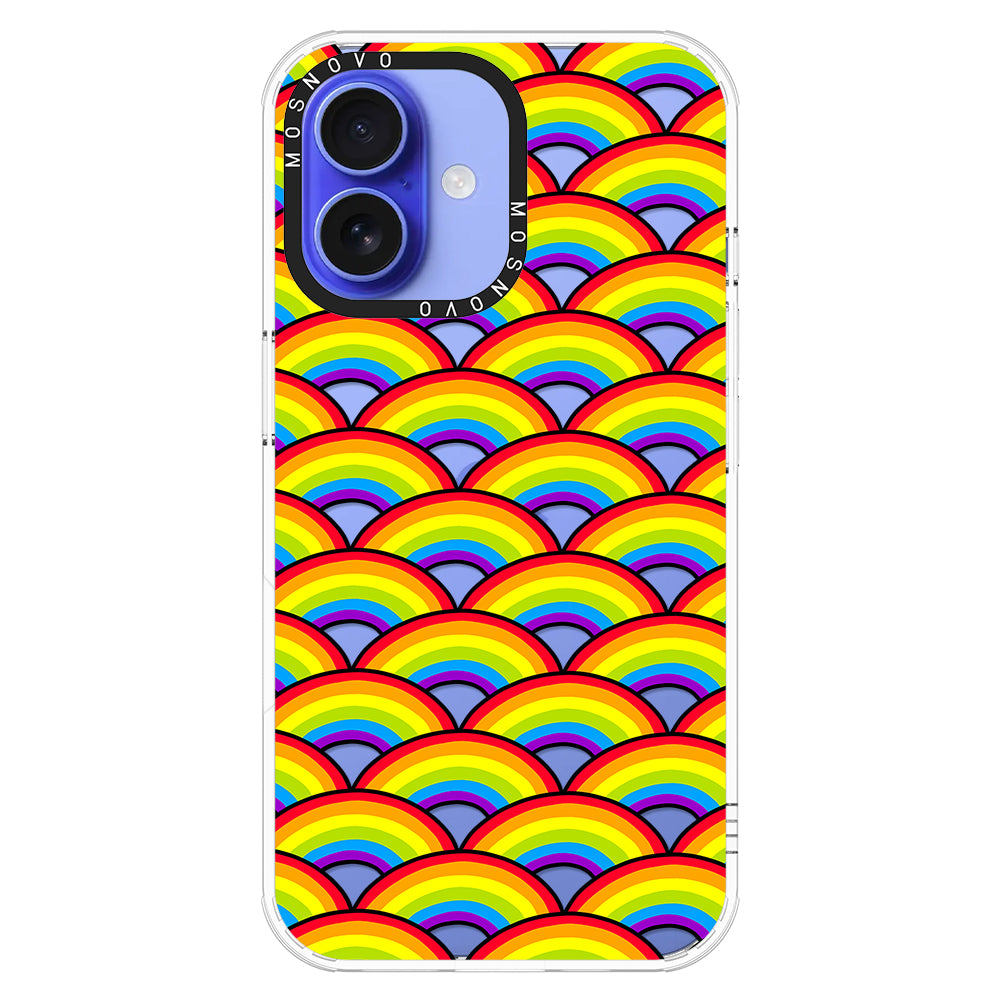 Rainbow Waves Phone Case - iPhone 16 Case - MOSNOVO