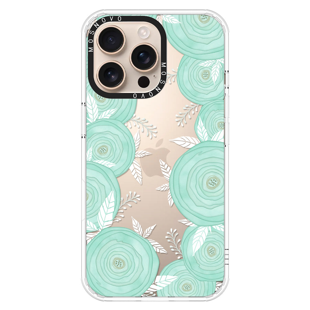 Mint Flower Phone Case - iPhone 16 Pro Max Case - MOSNOVO