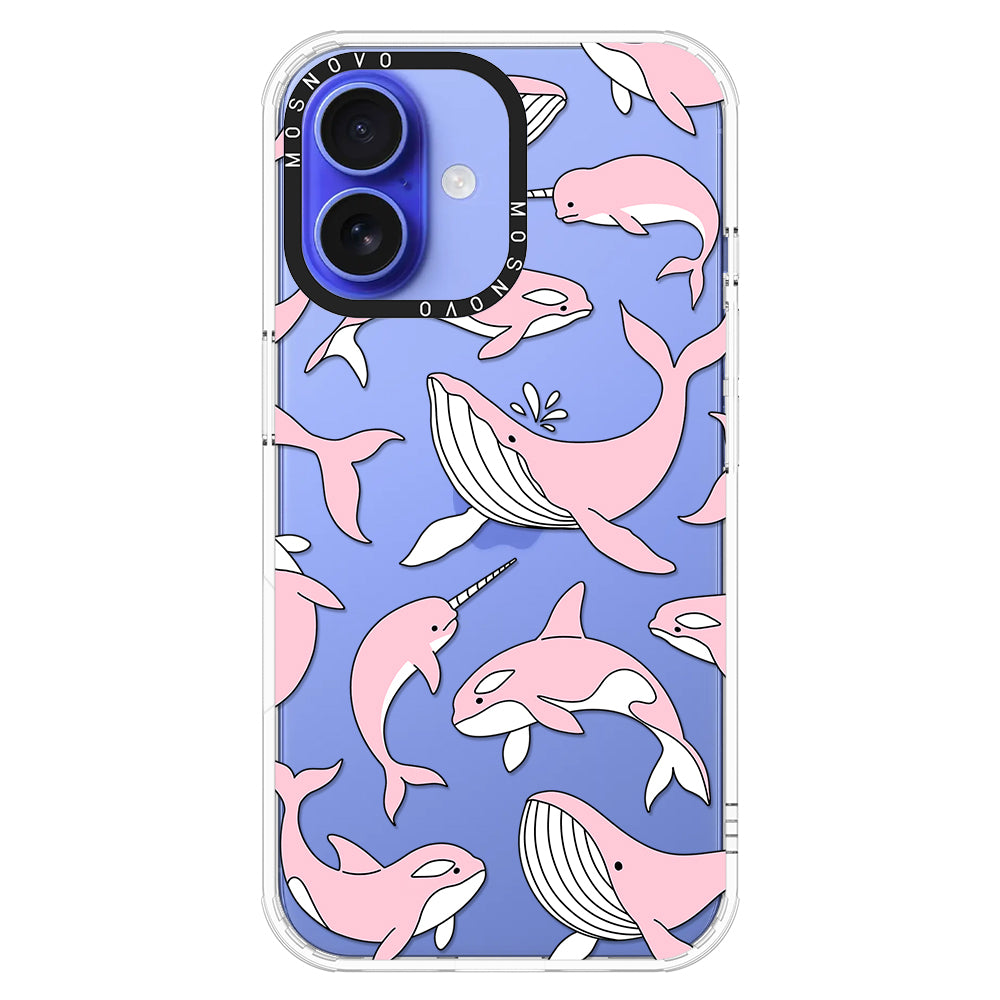 Pink Whales Phone Case - iPhone 16 Case - MOSNOVO