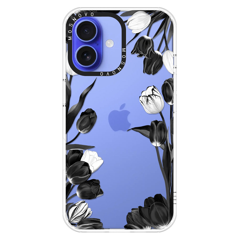 Black Tulips Phone Case - iPhone 16 Case - MOSNOVO