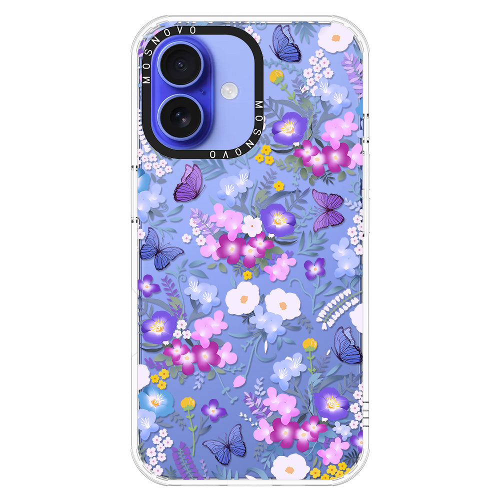 Purple Peri Nemophila Flower Phone Case - iPhone 16 Plus Case - MOSNOVO