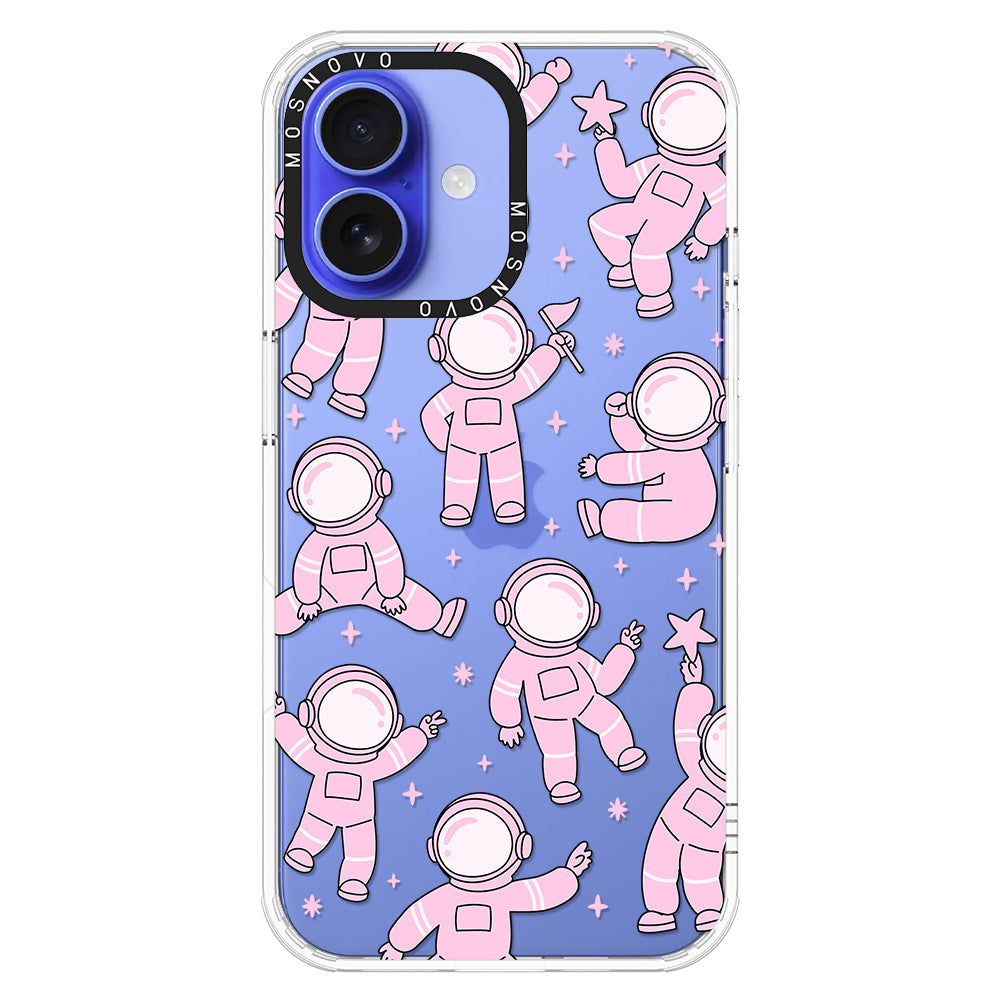 Pink Astronaut Phone Case - iPhone 16 Case - MOSNOVO