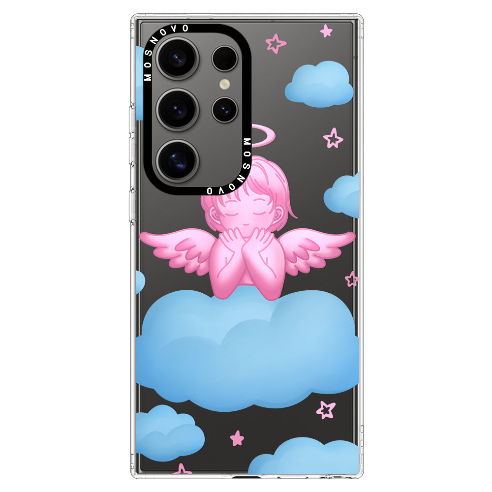 Pink Serenity Angel Phone Case - Samsung Galaxy S24 Ultra Case