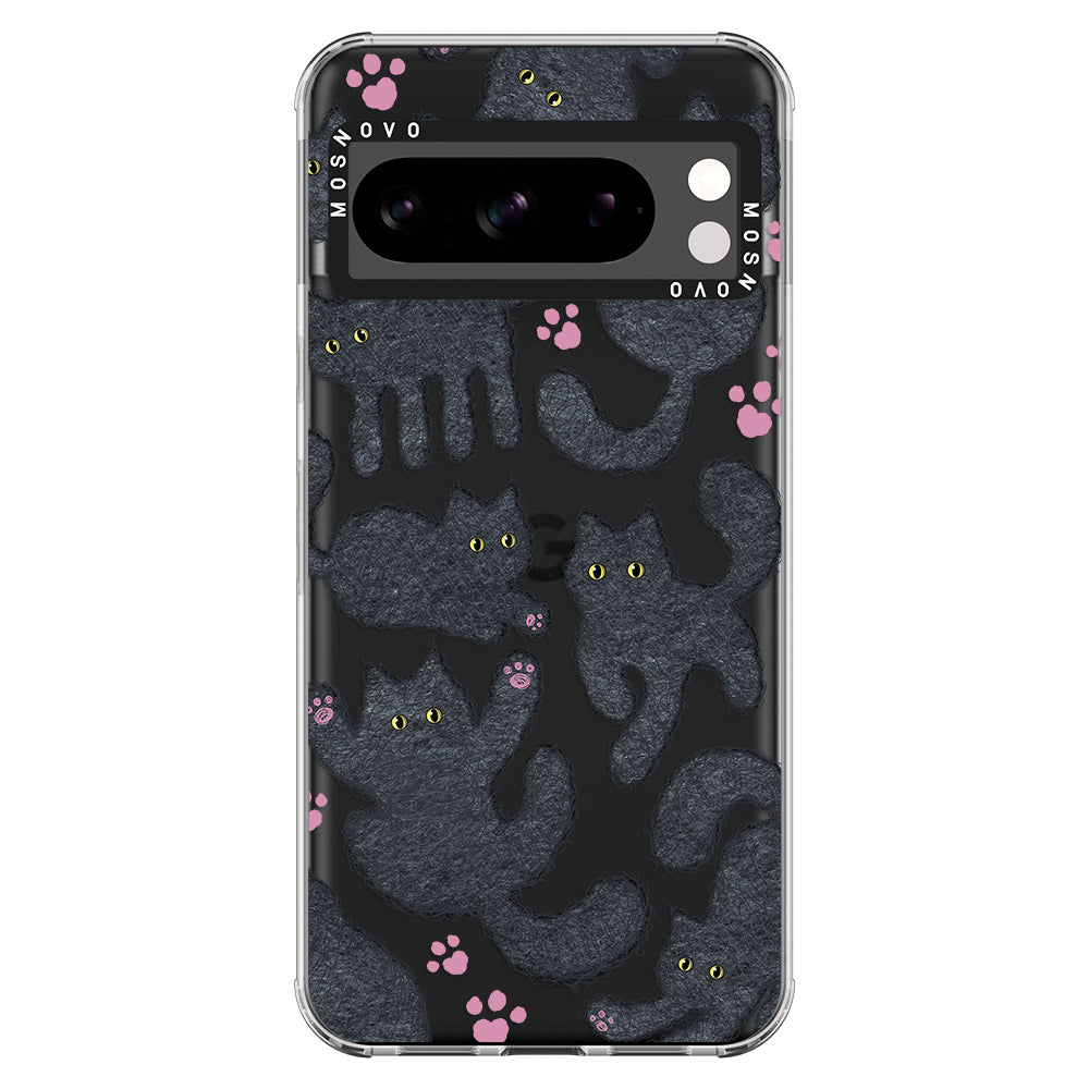 Black Furry Cat Phone Case - Google Pixel 8 Pro Case