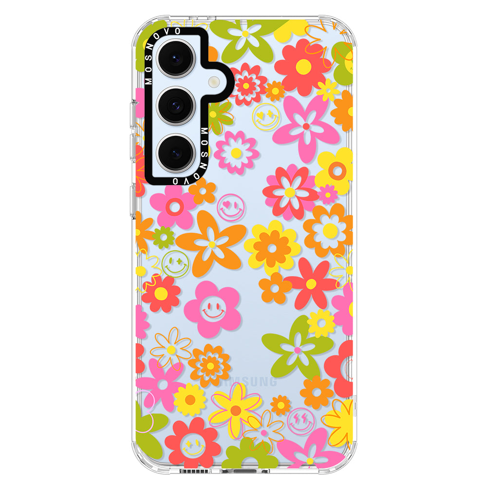 70's Groovy Floral Phone Case - Samsung Galaxy S24 FE Case - MOSNOVO