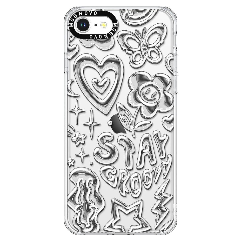 Silver Chrome Art (Flat Print) Phone Case - iPhone SE 2022 Case