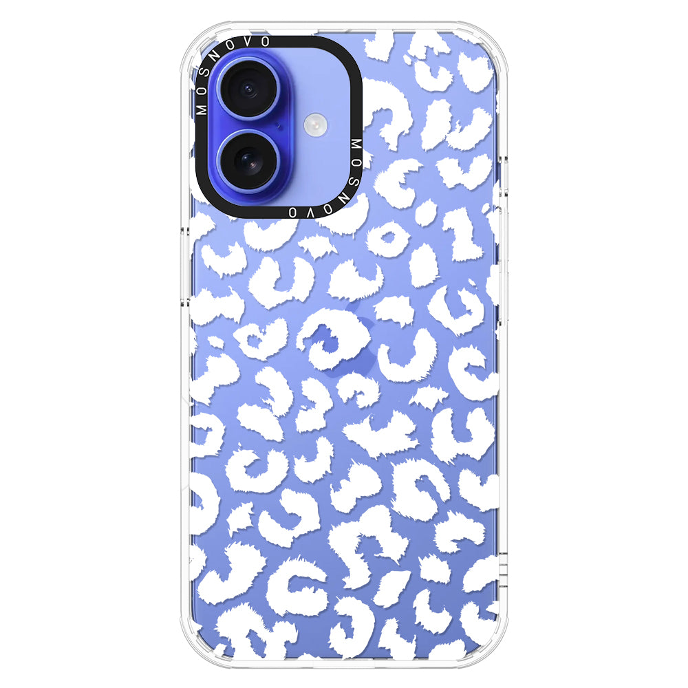 White Leopard Phone Case - iPhone 16 Case - MOSNOVO