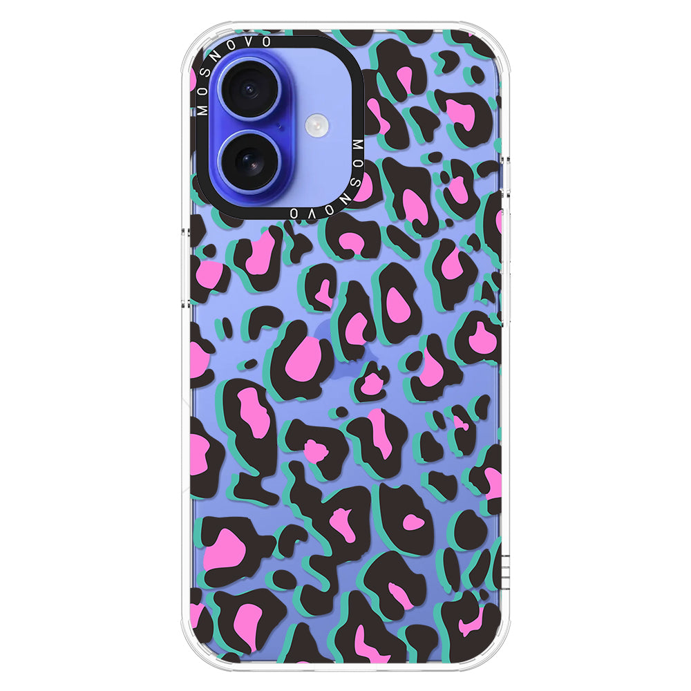 Hot Pink Leopard Print Phone Case - iPhone 16 Case - MOSNOVO