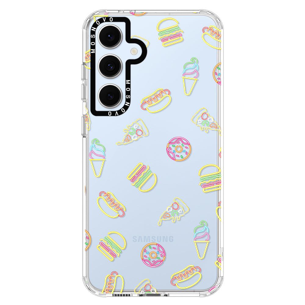 Neon Burgers Phone Case - Samsung Galaxy S24 FE Case - MOSNOVO