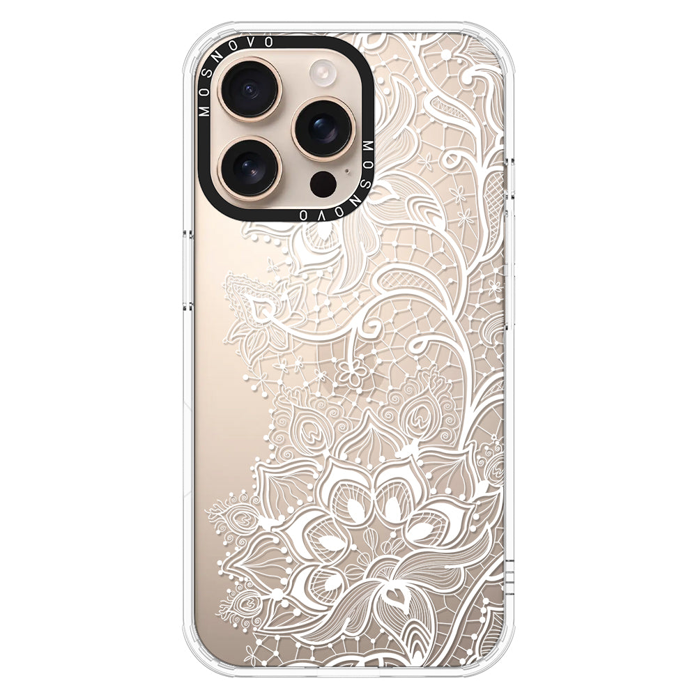 White Lotus Henna Phone Case - iPhone 16 Pro Max Case - MOSNOVO