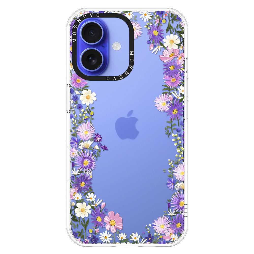 Purple Daisy Garden Phone Case - iPhone 16 Case - MOSNOVO