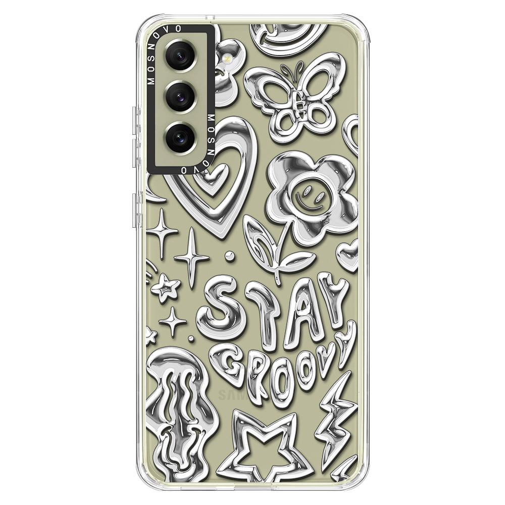 Silver Chrome Art (Flat Print) Phone Case - Samsung Galaxy S21 FE Case