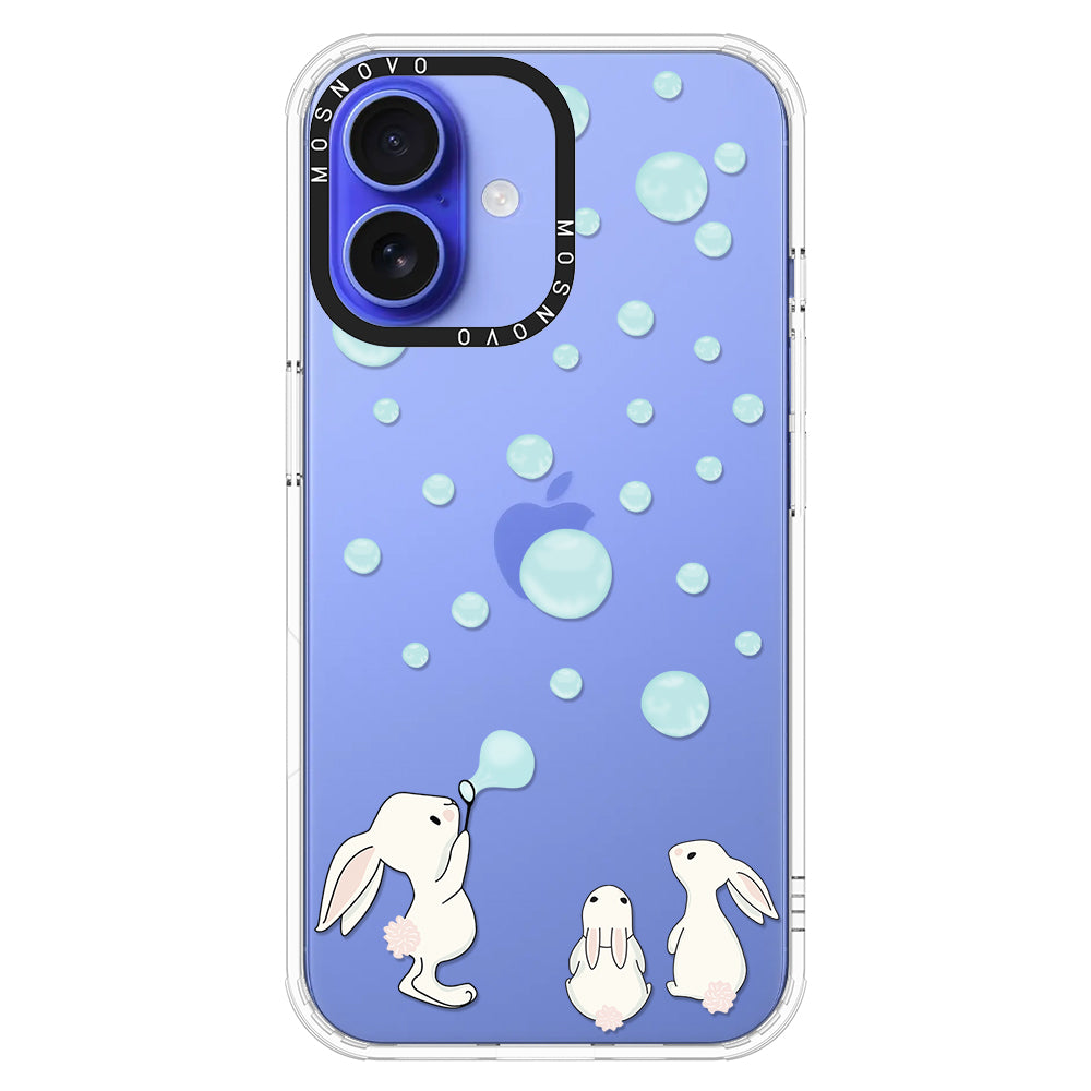 Bunny Blow Bubble Phone Case - iPhone 16 Case - MOSNOVO