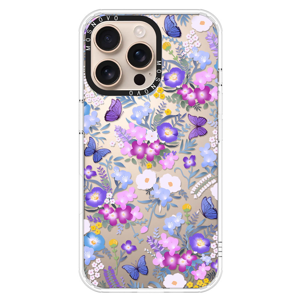 Purple Peri Nemophila Flower Phone Case - iPhone 16 Pro Max Case - MOSNOVO