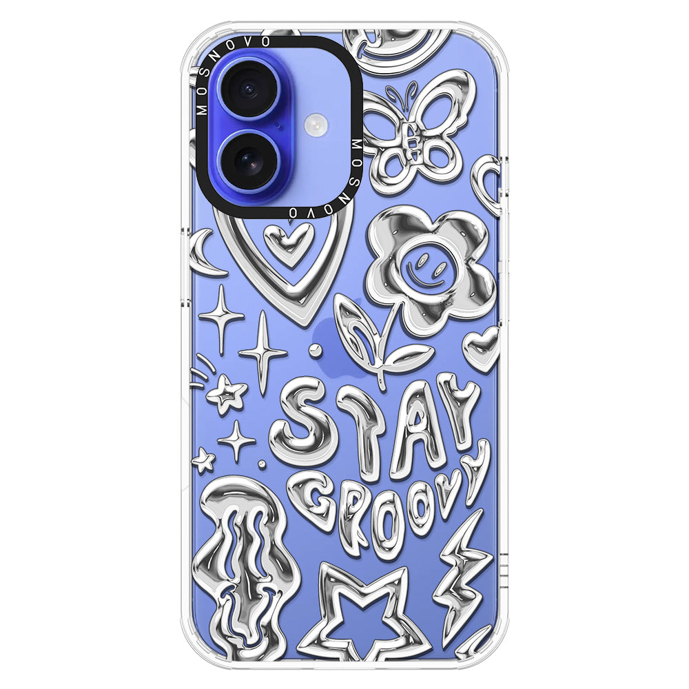 Silver Chrome Art (Flat Print) Phone Case - iPhone 16 Plus Case