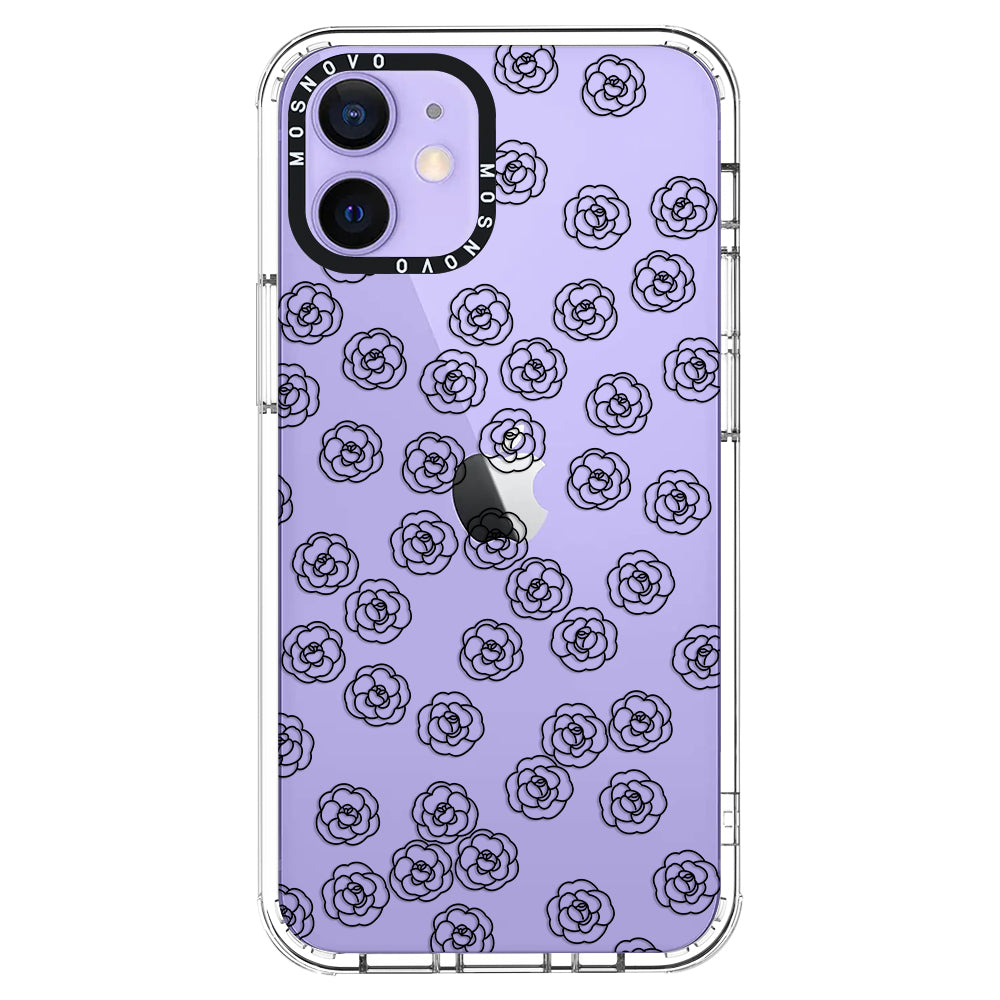 Linear Camelia Flower Phone Case - iPhone 12 Mini Case