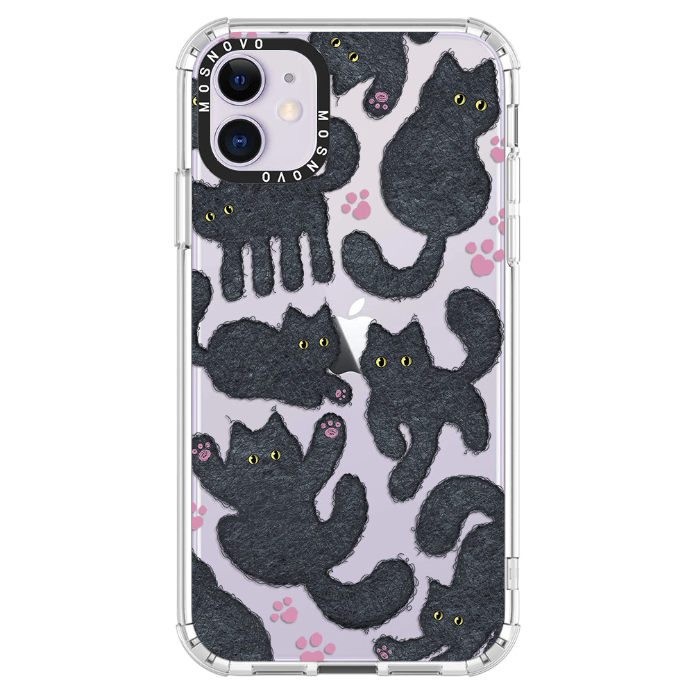 Black Furry Cat Phone Case - iPhone 11 Case