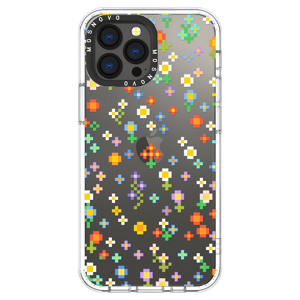 Pixel-Floral Phone Case - iPhone 13 Pro Max Case