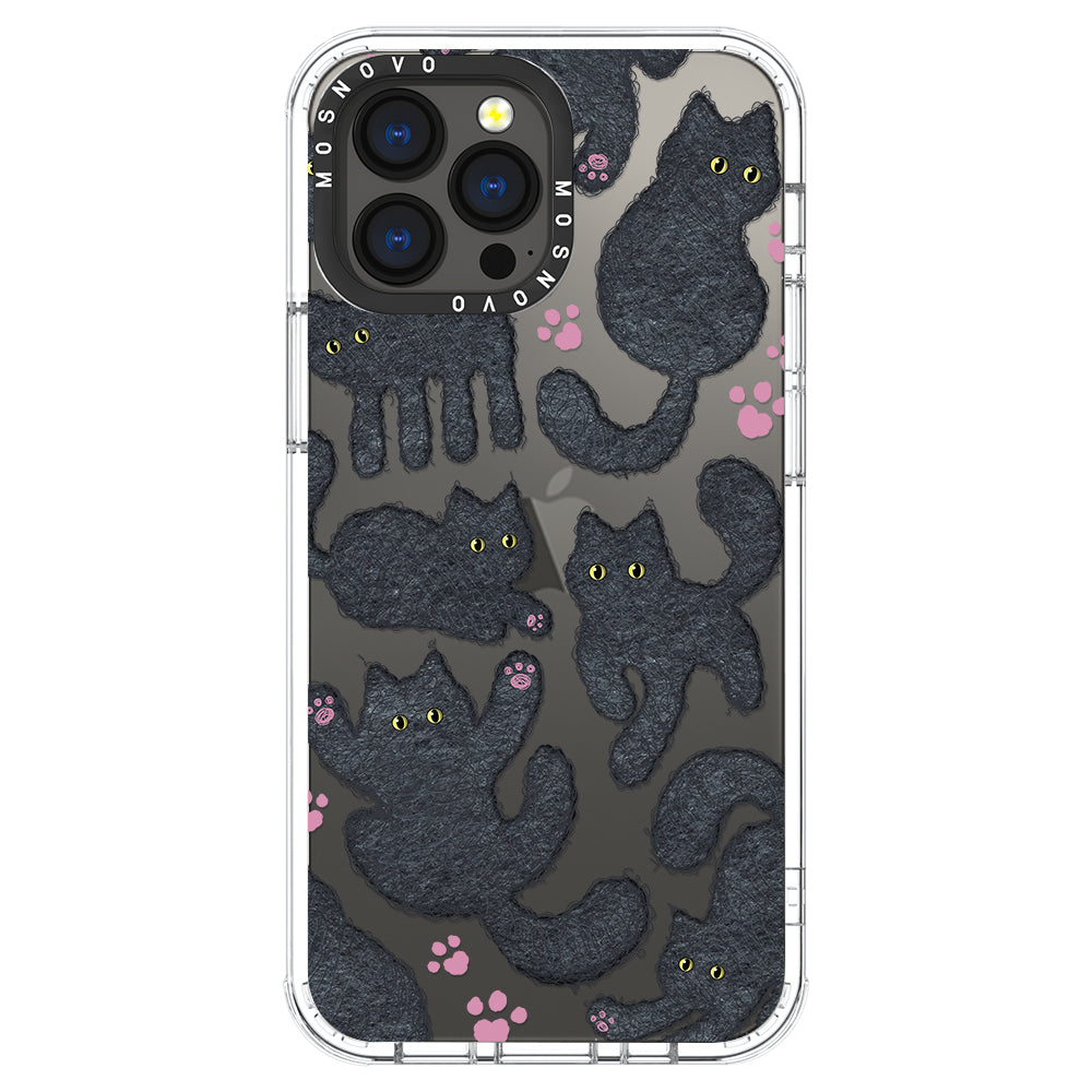 Black Furry Cat Phone Case - iPhone 13 Pro Max Case