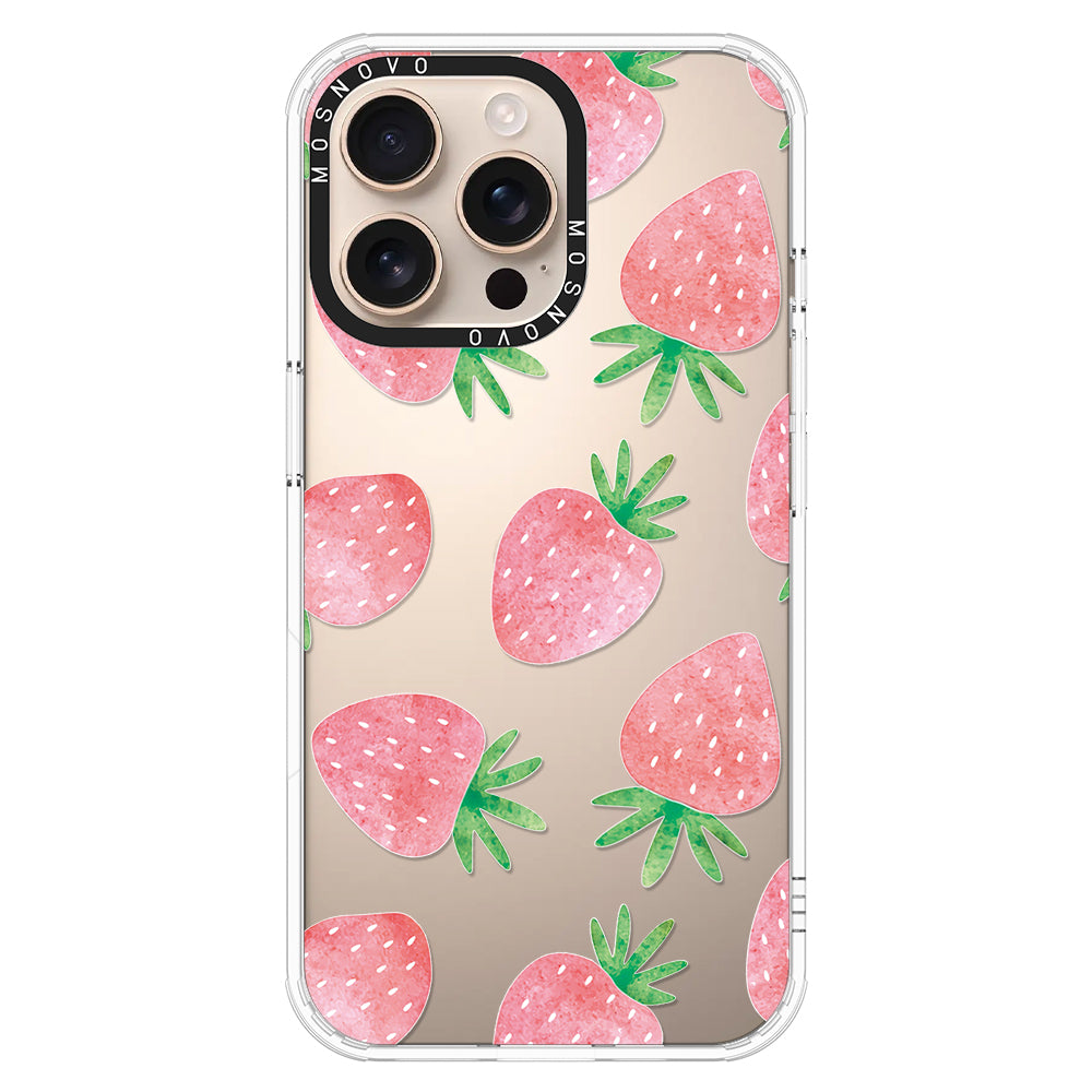 Pastel Strawberry Phone Case - iPhone 16 Pro Max Case - MOSNOVO