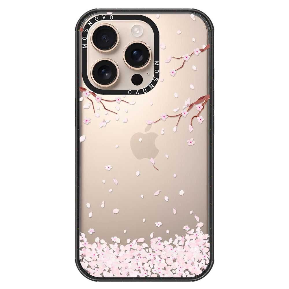 Sakura Phone Case - iPhone 16 Pro Case Clear Black ShockStone