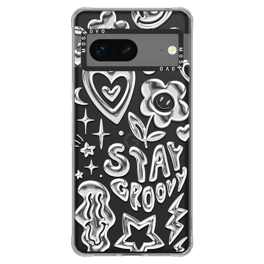 Silver Chrome Art (Flat Print) Phone Case - Google Pixel 7 Case