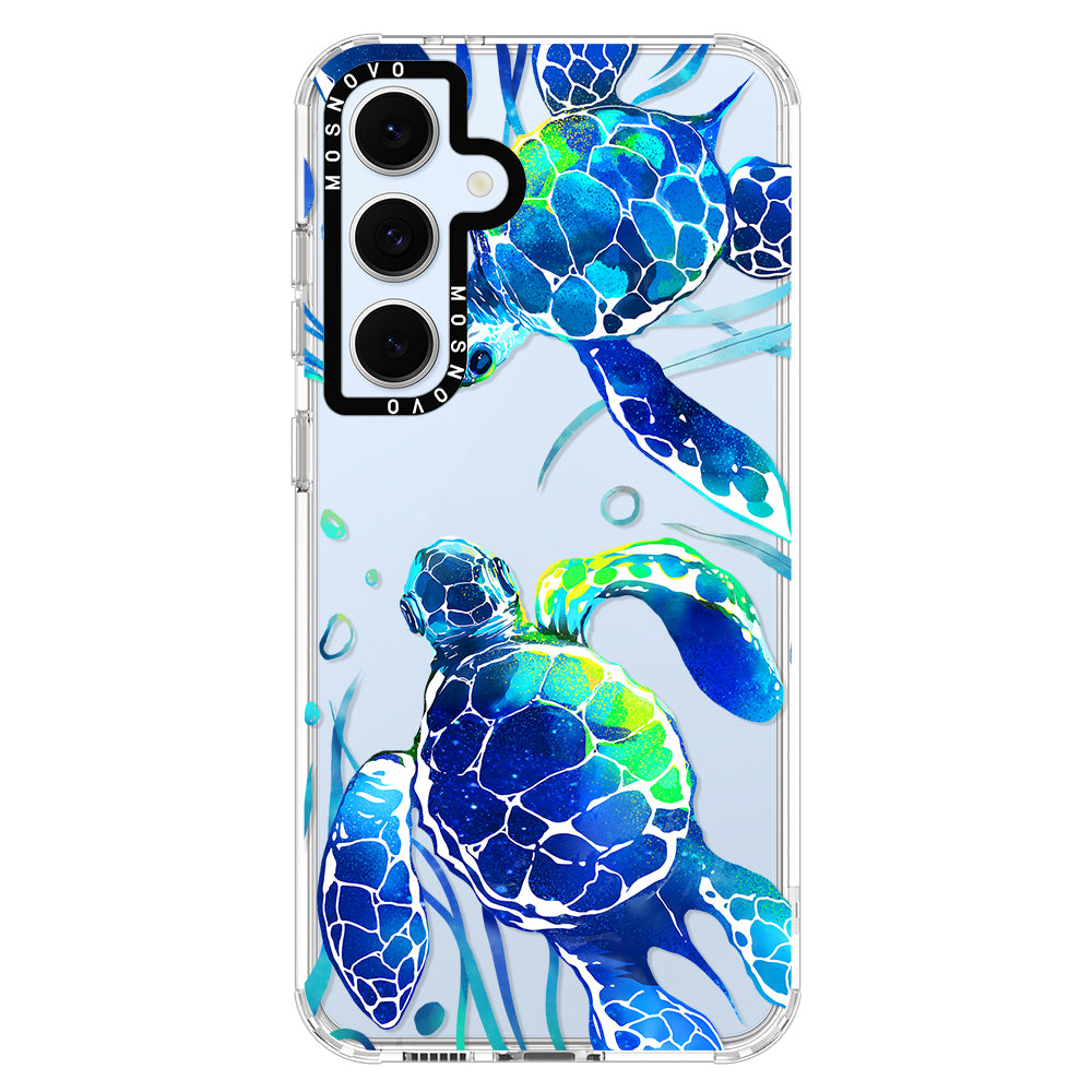 Blue Sea Turtle Phone Case - Samsung Galaxy S24 FE Case - MOSNOVO