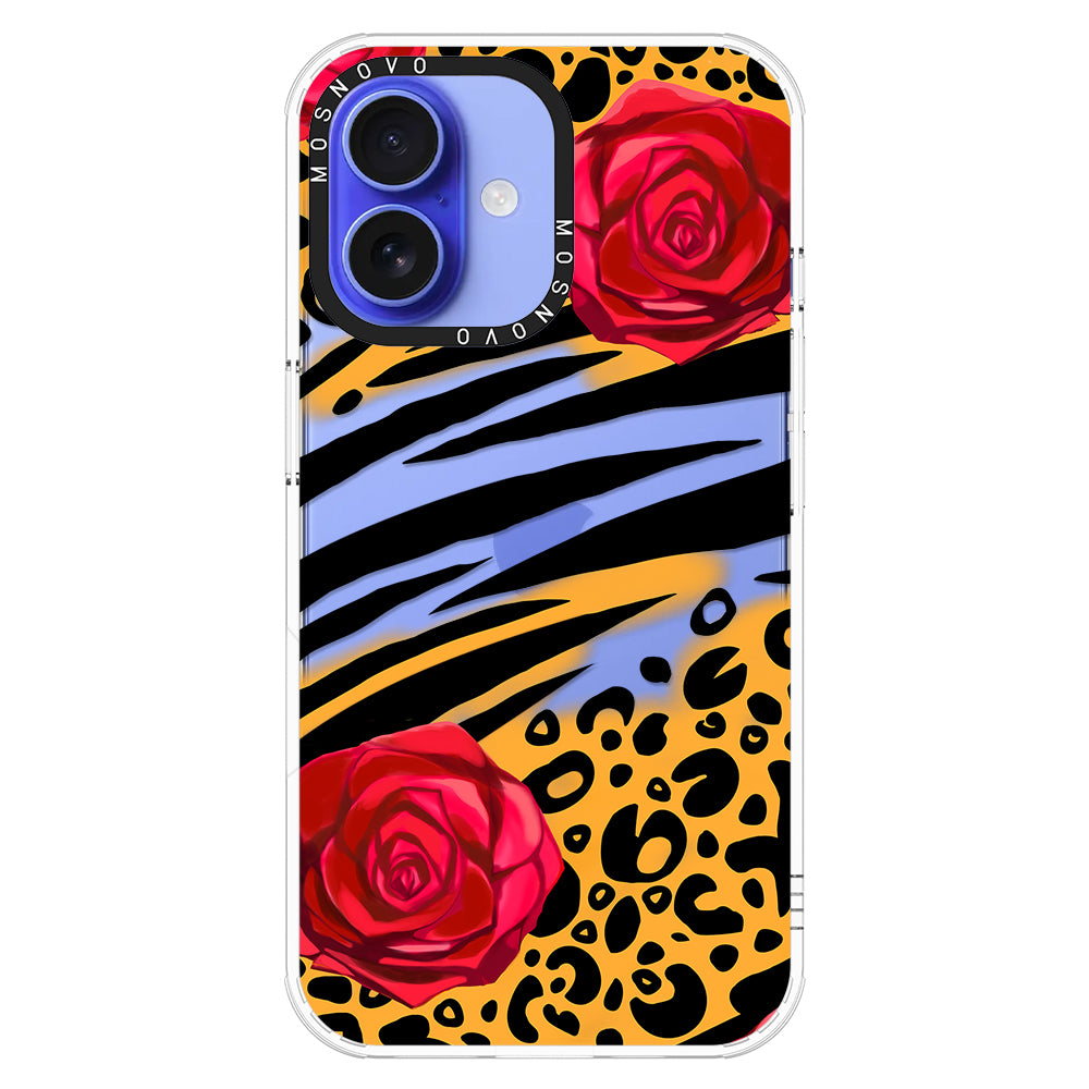 Wild Floral Leopard Phone Case - iPhone 16 Case - MOSNOVO