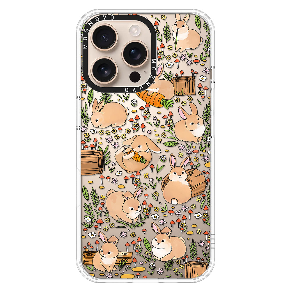 Cute Bunny Garden Phone Case - iPhone 16 Pro Max Case - MOSNOVO