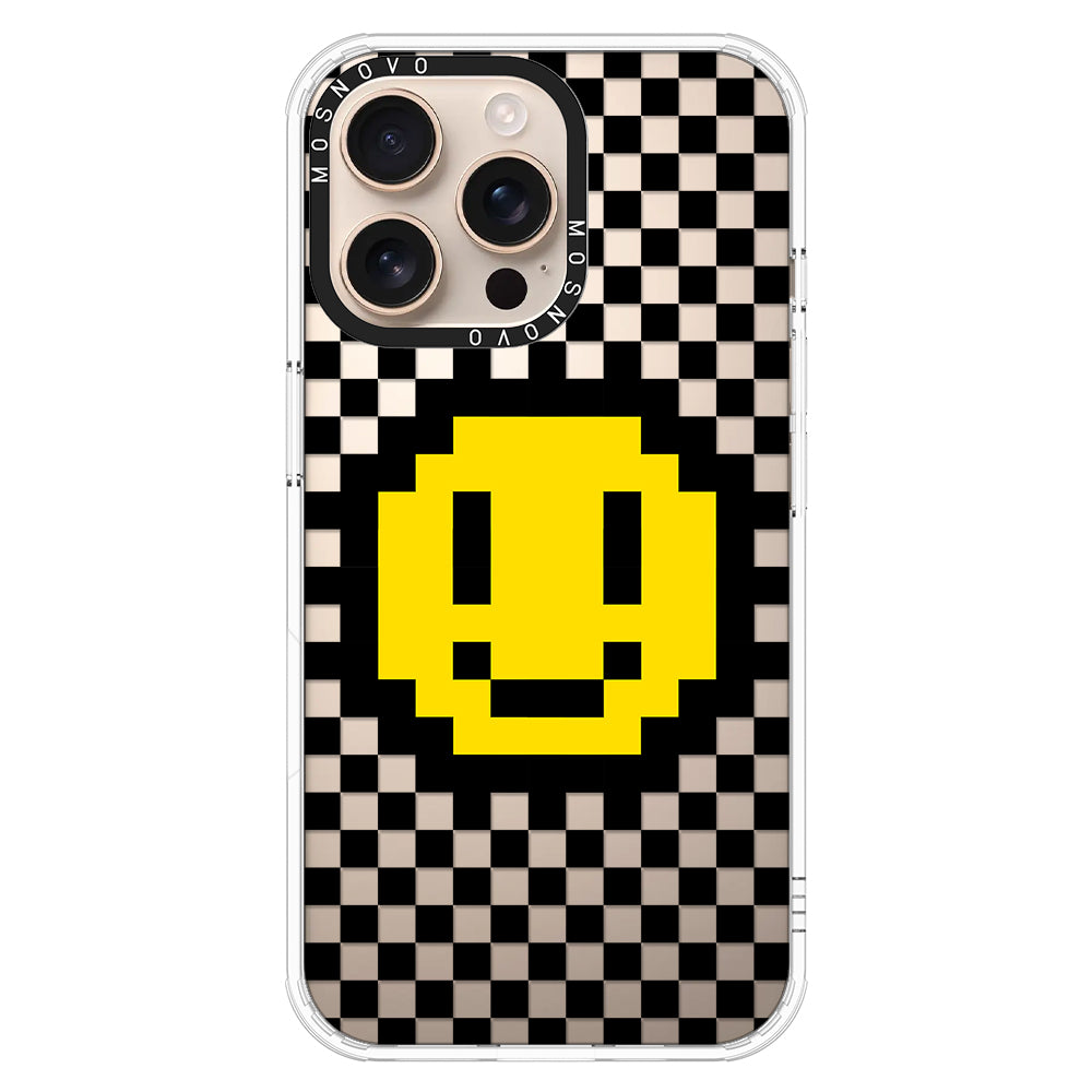 Smile Checkered Phone Case - iPhone 16 Pro Max Case - MOSNOVO