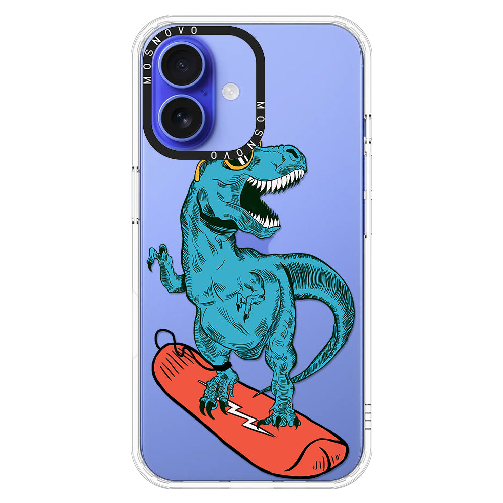 Surfing Dinosaur Phone Case - iPhone 16 Plus Case - MOSNOVO