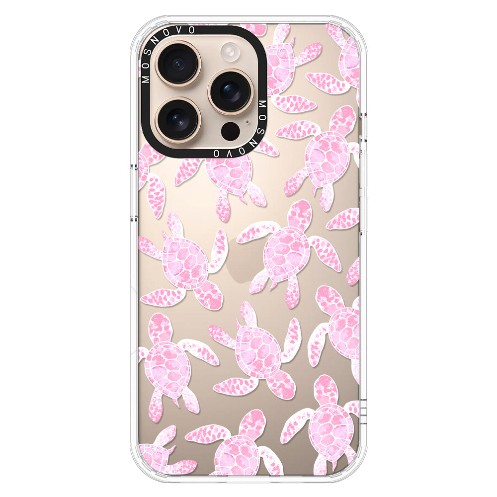 Pink Turtle Phone Case - iPhone 16 Pro Max Case - MOSNOVO