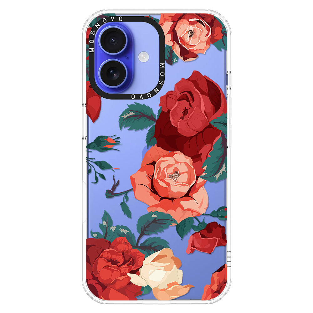 Vintage Red Rose Phone Case - iPhone 16 Case - MOSNOVO