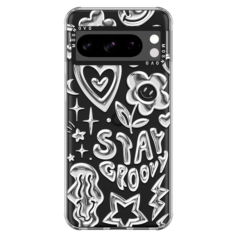 Silver Chrome Art (Flat Print) Phone Case - Google Pixel 8 Pro Case