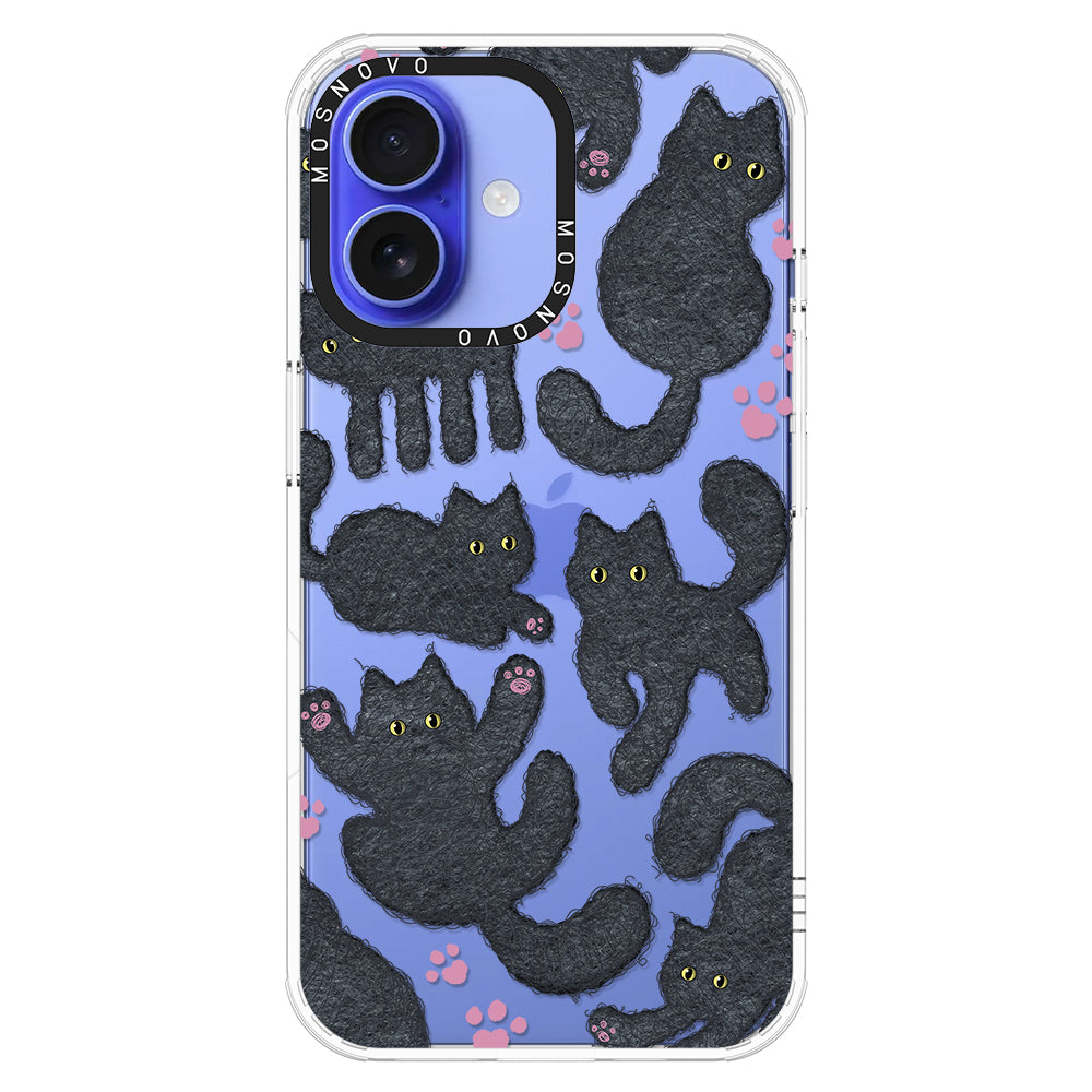 Black Furry Cat Phone Case - iPhone 16 Case