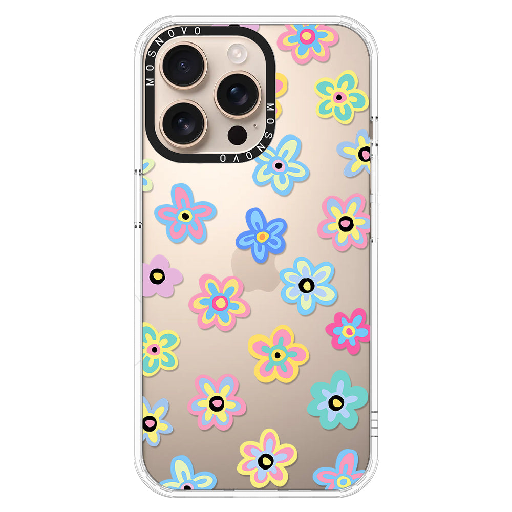 Groovy Flower Phone Case - iPhone 16 Pro Max Case Clear