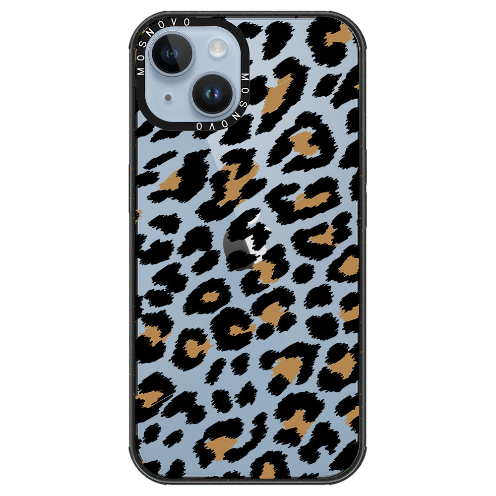 Leopard Print Phone Case - iPhone 14 Plus Case Clear Black ShockStone